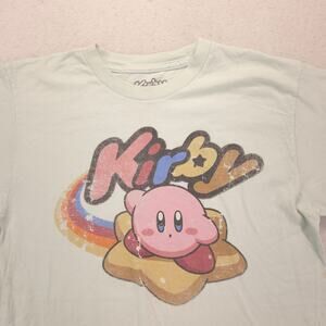 Nintendo Kirby Crew Neck Short Sleeve Video Game T Shirt Mens Size Medium M Blue